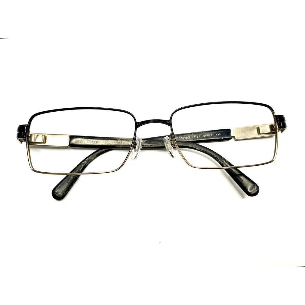Versace Black Silver Ombre Metal Rectangular Glasses MOD 54 17 135